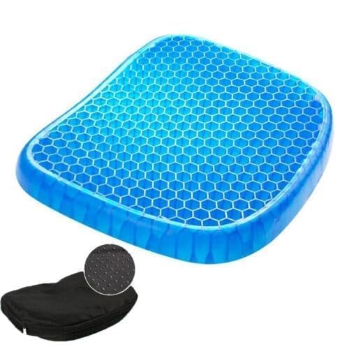 Egg Gel Seat Cushion Ergonomic Breathable Design Pressure Relief Sitter Tailbone Pain Sciatica Pain Back Pain Silicon Seater Cushion Chair Pad with Non-Slip Cover for Home (Pack of 1)